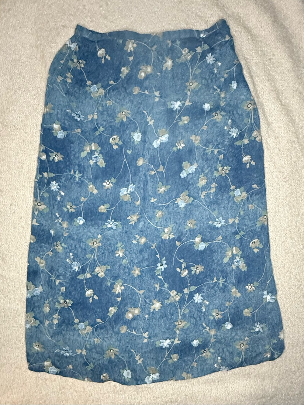 Vintage Y2K Jordan Blue Floral Long Skirt size Large